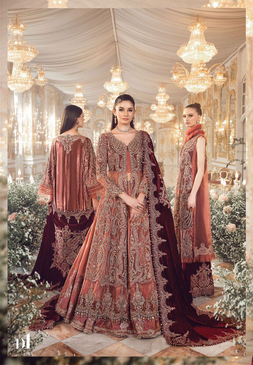 maria b net & silk suit – heavy embroidered with hand work & dupatta