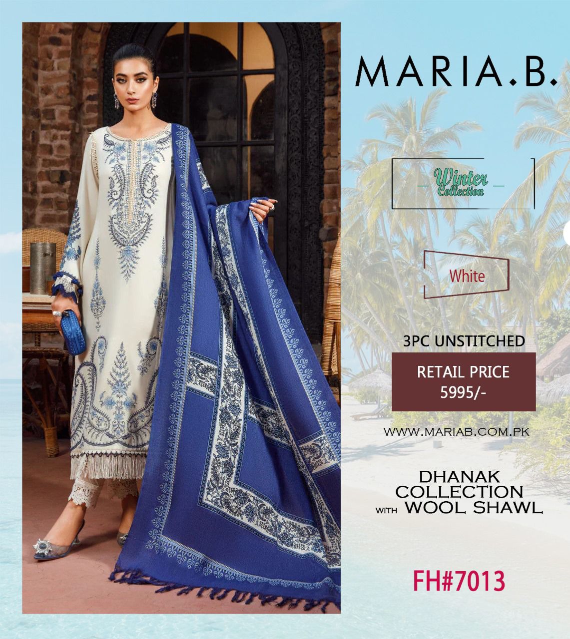 maria b winter collection 2025 vol’25 – heavy embroidered dhanak 3pc suit with digital wool shawl