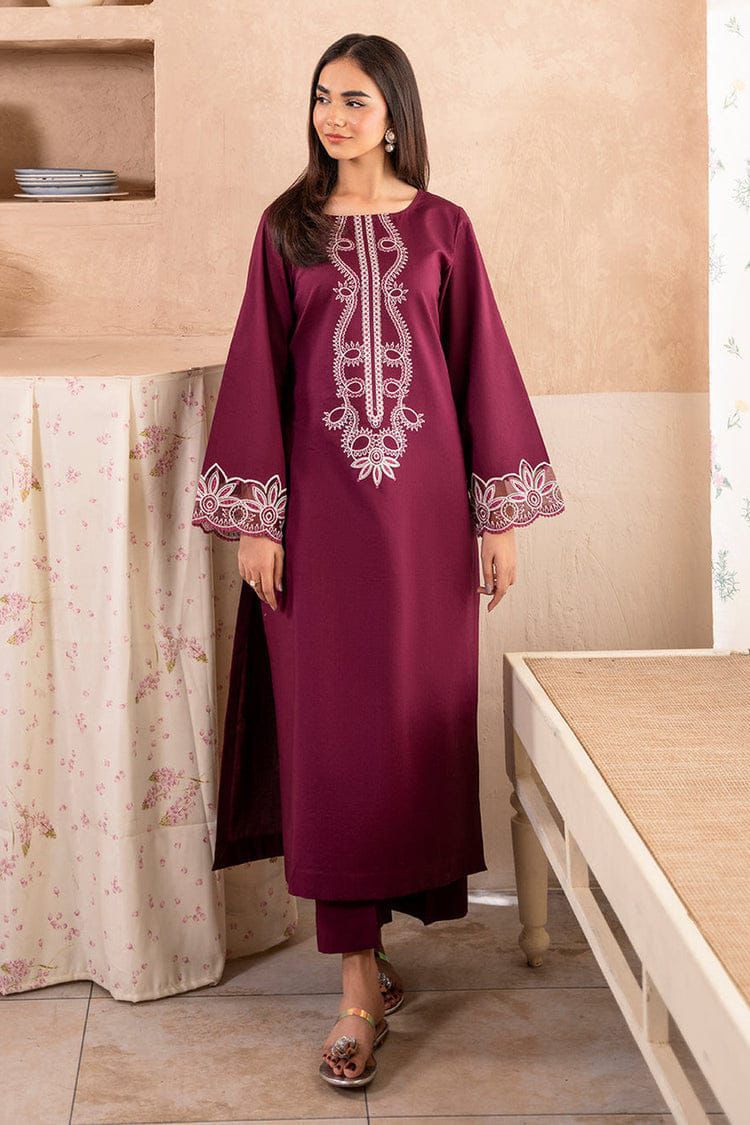 new winter collection 2025 – dhanak 2pc fully embroidered suit for women
