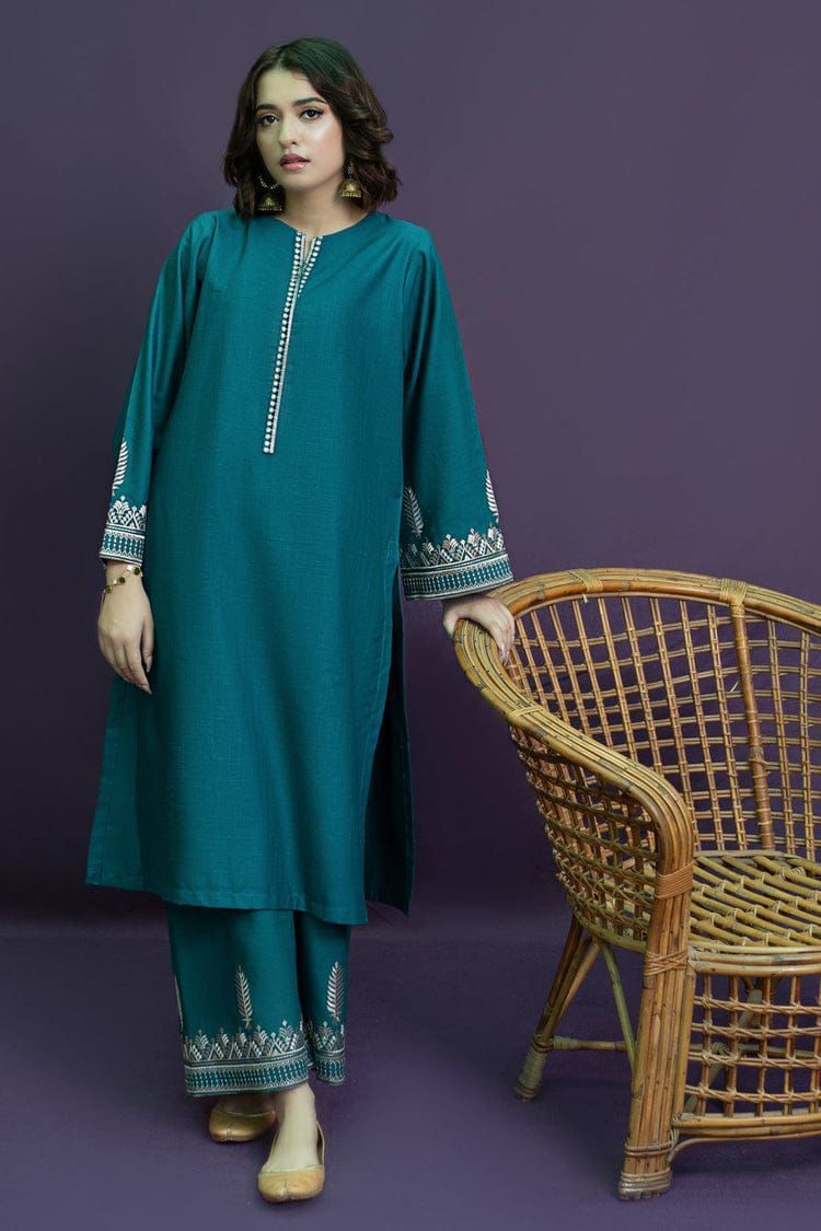 new winter collection 2025 – dhanak 2pc fully embroidered suit for women